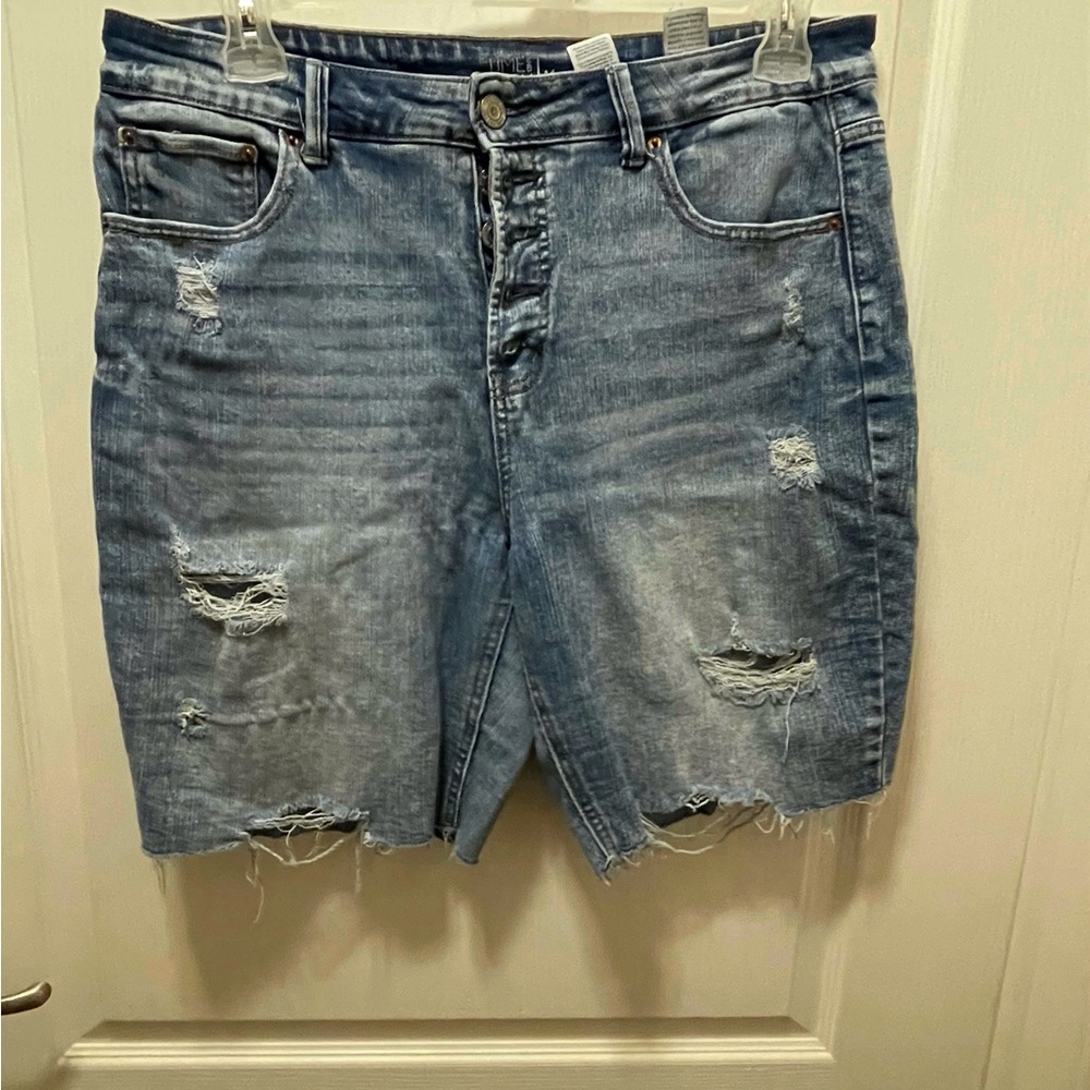 Distressed Denim Skirt